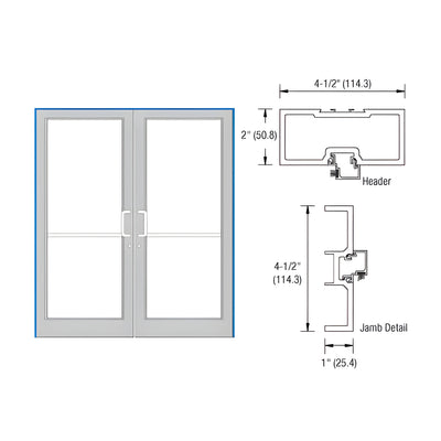 CRL-U.S. Aluminum Dark Bronze/Black Anodized Class 1 74" x 86" Series DF800 Open Back Offset Pivot Up and Over Frame Complete (2F)