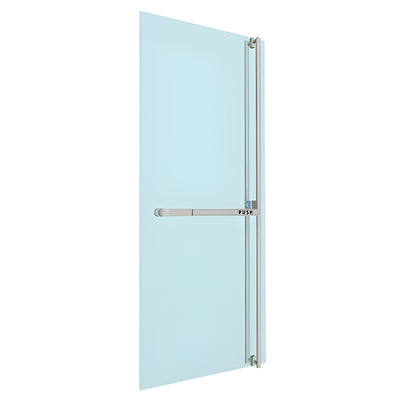 CRL-Blumcraft® Brushed Stainless Right Hand Reverse Glass Mount Keyed Access "F" Exterior, Top Securing Panic Handle