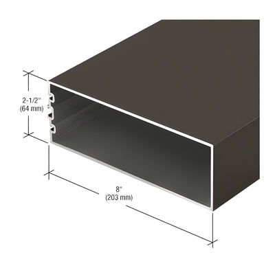 CRL-U.S. Aluminum 8" Structural Silicone Glazed Vertical Mullion, Bronze Black Anodized - 24'-2"