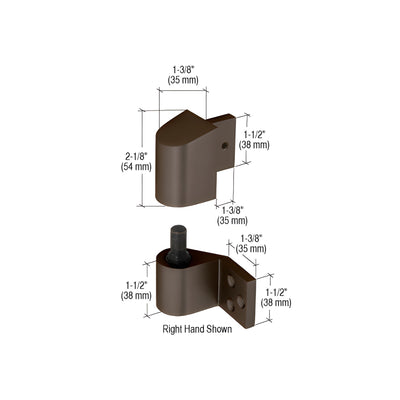 CRL Dark Bronze 3/4" Offset Right Hand Intermediate Pivot Sets