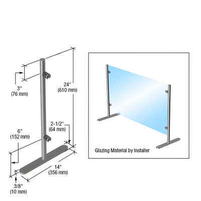 Round Portable Partition End Post, 24” (610 mm)