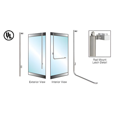 CRL-Blumcraft® Brushed Stainless Left Hand Reverse Rail Mount "LS" Retainer Plate Dummy Top Mount Handle