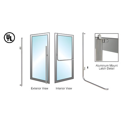CRL-Blumcraft® Brushed Stainless Left Hand Reverse Aluminum Door Mount 'MS' Keyed Access Dummy Top Mount Handle