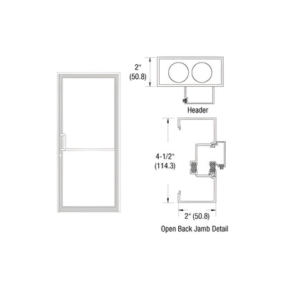 CRL-U.S. Aluminum White KYNAR® Paint Custom Size Series IT451 Open Back Offset Pivot Up and Over Frame Complete (1F)