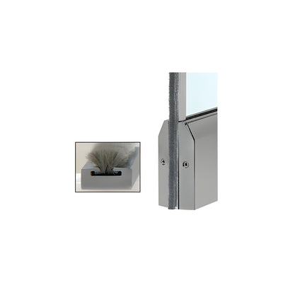CRL Brushed Stainless Weatherstrip Kit with Aluminum Channel for 2" Tapered Low Profile Rail