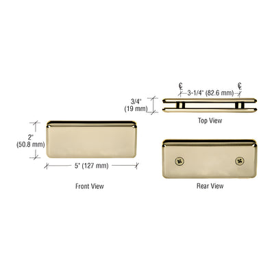 CRL Brushed Bronze Beveled 180º Glass-to-Glass Clamp