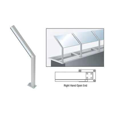 CRL Satin Anodized D999 Series 23" Right Hand Open End Sneeze Guard Post