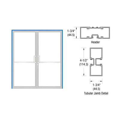 CRL-U.S. Aluminum Custom KYNAR® Paint Custom Sized Series 450 Tubular Gear Hinge Up and Over Frame Complete (2F)