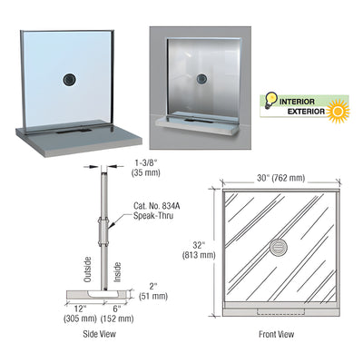 CRL Satin Anodized Cashier Window Unit