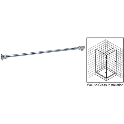 CRL Polished Chrome Wall-to-Glass Shower Support Bar 3/8–1/2"