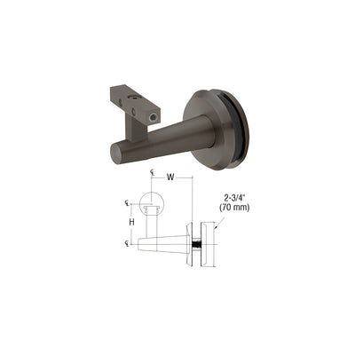CRL-Blumcraft® Pacific Series Dark Bronze Anodized Glass Mounted Hand Rail Bracket