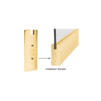 CRL Polished Brass 6" Square End Cap for Sidelite Rails