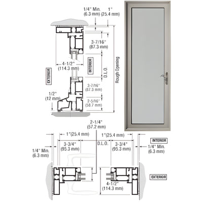 CRL-U.S. Aluminum Clear Anodized Series 900 Terrace Door Hinged Left Swing In