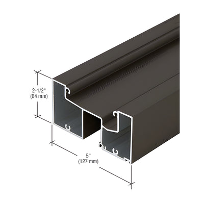CRL-U.S. Aluminum Dark Bronze/Black Anodized Class 1 IG500 Series Door Frame Head for 9/16" Glass - 24'-2"
