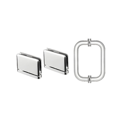 CRL Polished Chrome Prima Shower Pull and Hinge Set