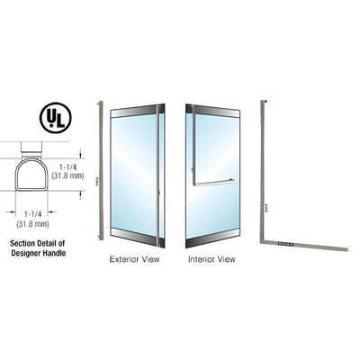 CRL-Blumcraft® Brushed Stainless Left Hand Reverse Rail Mount "F" Designer Dummy Handle