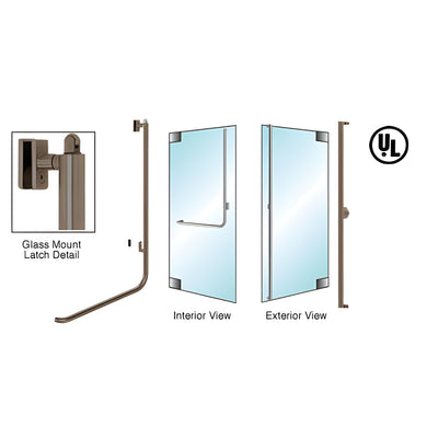 CRL-Blumcraft® Oil Rubbed Bronze Right Hand Reverse Glass Mount Keyed Access "F" Exterior, Top Securing Panic Handle