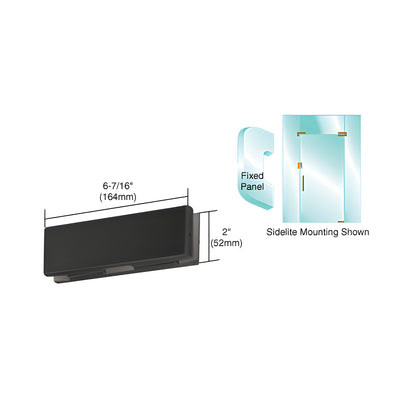 CRL Matte Black EUR Series Sidelite or Glass Door Mounted Keeper