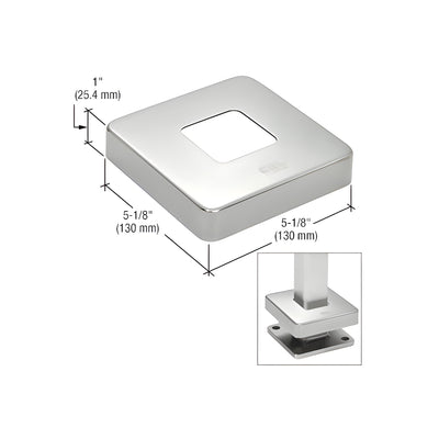 CRL 316 Polished Stainless Base Flange Cover for P1 P-Series Posts