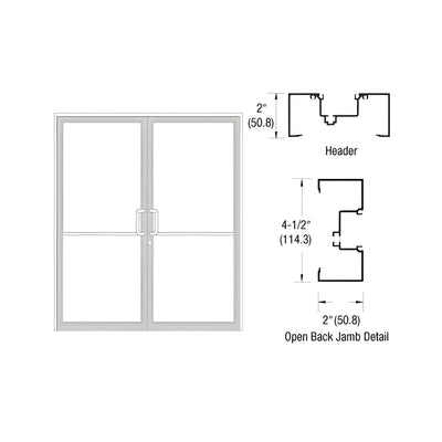 CRL-U.S. Aluminum White KYNAR® Paint Custom Size Series IT451 Open Back Offset Pivot Up and Over Frame Complete (2F)