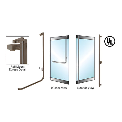 CRL-Blumcraft® Oil Rubbed Bronze Right Hand Reverse Rail Mount Keyed Access "F" Exterior Top Securing Electronic Egress Control Handle