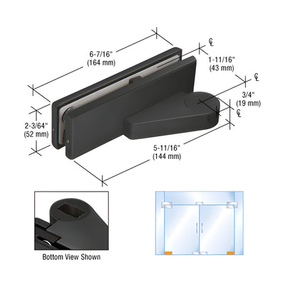 CRL Matte Black Left Offset Bottom Door Patch Fitting