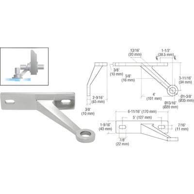 CRL Brushed Stainless Heavy-Duty Spider Fitting Single Left Arm Wall Mount Frame Spider