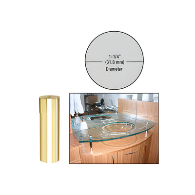 CRL Brass 1-1/4" Diameter by 4" Standoff Base