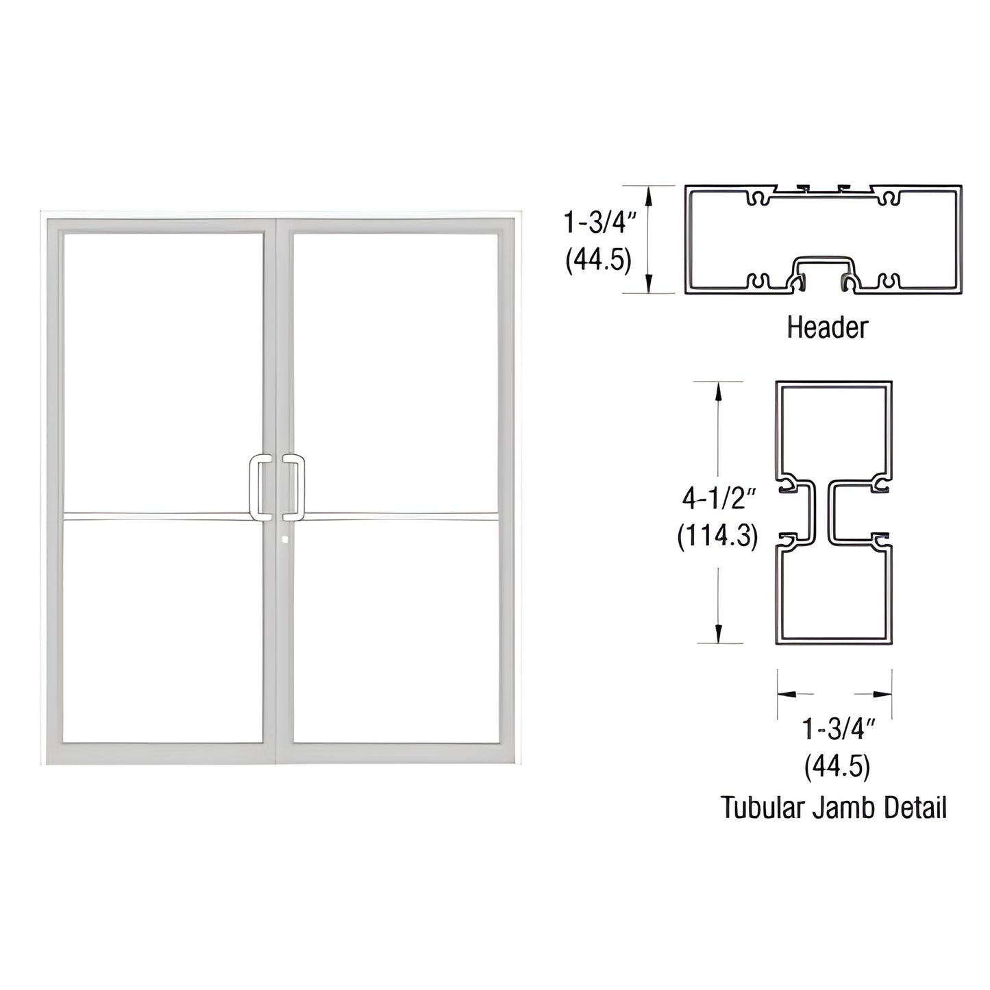 CRL-U.S. Aluminum S450 White Kynar Up-and-Over Tubular Gear Hinge Kit