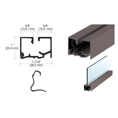 CRL Dark Bronze Anodized Snap-In Sash with Clips - 12'