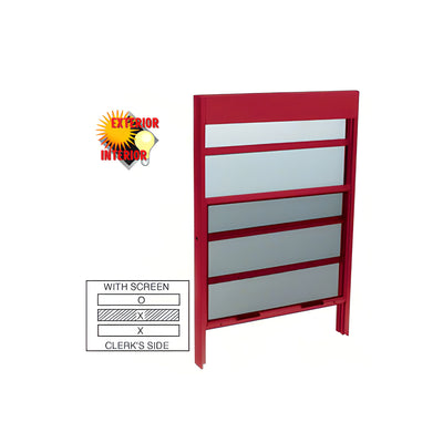CRL Custom KYNAR® Painted Vertical Sliding Service Windows with Sash Balances and 1/4" Glass with Screen