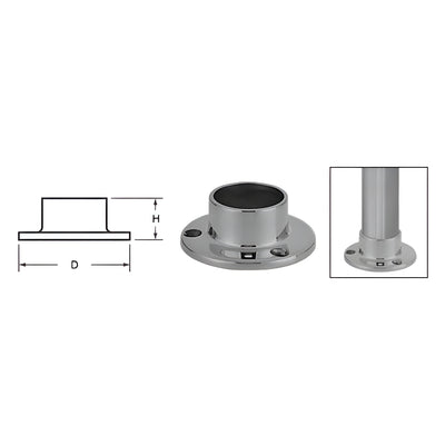 CRL Brushed Stainless Full Flange for 2" Tubing