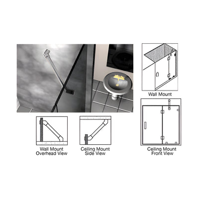 CRL Brushed Nickel 39" Thru-Glass To Wall/Ceiling Mounted Support Bar