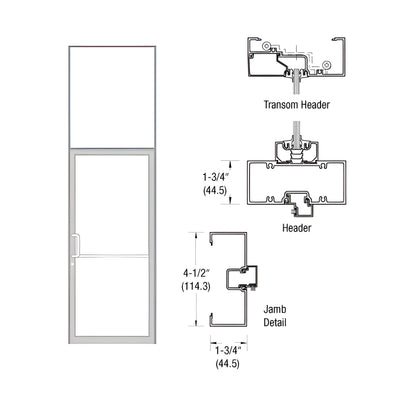 CRL-U.S. Aluminum Custom Sized Clear Anodized Series 450 Open Back Butt Hinge Transom Frame Complete (1FT)