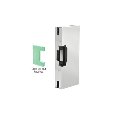 CRL Satin Anodized 4" x 10" RH/LHR Custom Center Lock Glass Keeper With Deadlatch Electric Strike