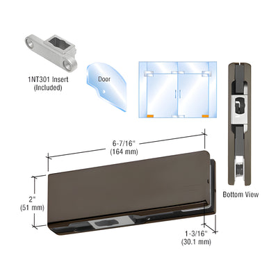 CRL Dark Bronze Bottom Door Patch with 1NT301 Insert