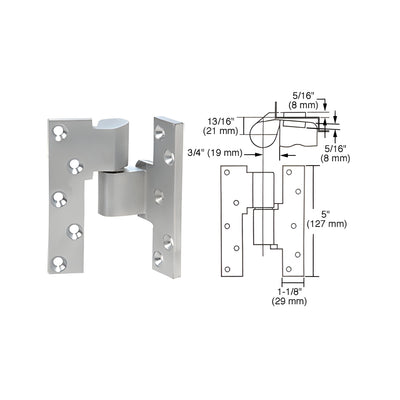 Rixson® Satin Chrome Right Hand 3/4" Offset Intermediate Pivot