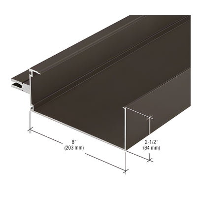 CRL-U.S. Aluminum 8" Open Back Horizontal Mullion, Dark Bronze/Black Anodized Class 1 - 24'-2"