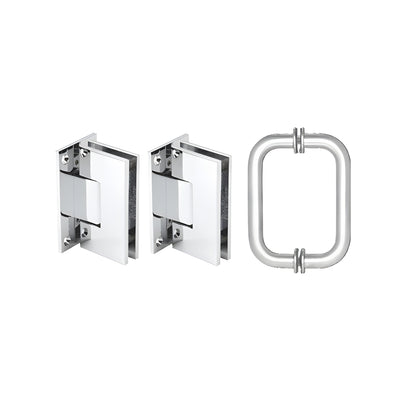 CRL Polished Chrome Vienna Shower Pull and Hinge Set