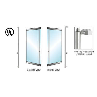 CRL-Blumcraft® Brushed Stainless Left Hand Reverse Roll Top Low Profile Mount Cylinder/Thumbturn "F" Exterior Top Securing Deadbolt Handle
