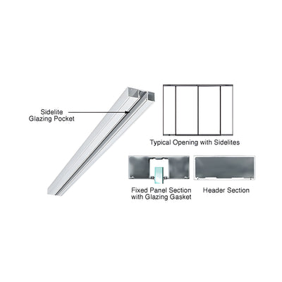 CRL Satin Anodized 6" Header with Glazing Pocket Only Custom Length