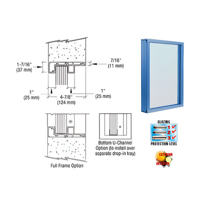 CRL Custom Powder Painted (Specify) Aluminum Standard Inset Frame Exterior Glazed Vision Window