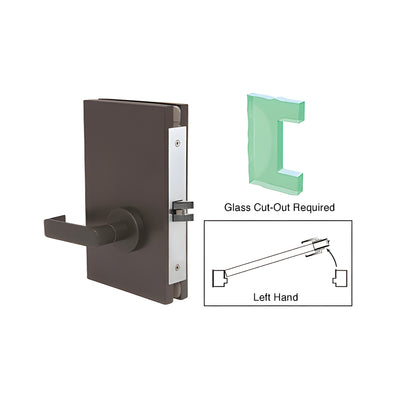 CRL Dark Bronze 6" x 10" LH Center Lock With Deadlatch in Passage Lock Function