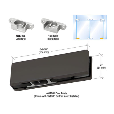 CRL Black Bronze Anodized RH North American Bottom Door Patch Fitting