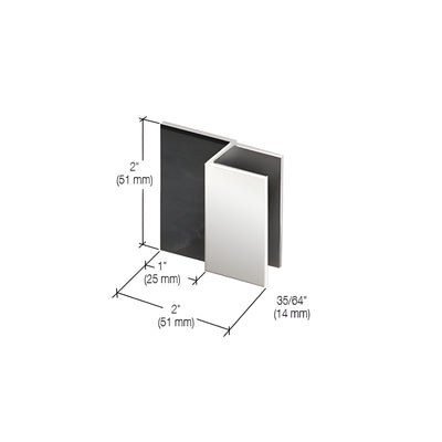 CRL Polished Chrome Square Door Stop for 1/2" Glass