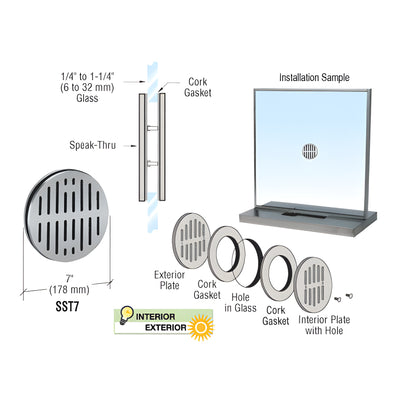 CRL Brushed Stainless Steel 7" Speak-Thru