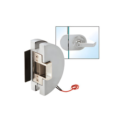 CRL Fail Safe Lever Lock Glass Keepers with Electric Strike - Satin Anodized