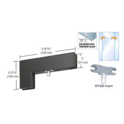 CRL Matte Black Sidelite Transom Patch With 1NT300 Insert