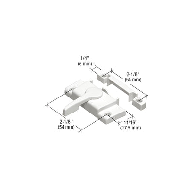 CRL White Window Sash Lock with 2-1/8" Screw Holes