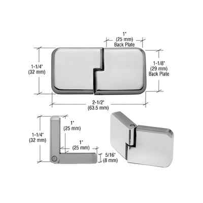 CRL Brushed Nickel UV Bond Classic Series Glass Door Hinge